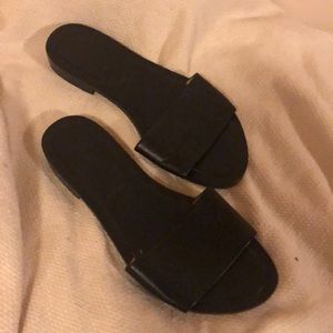 Everlane flat slide single strap sandals